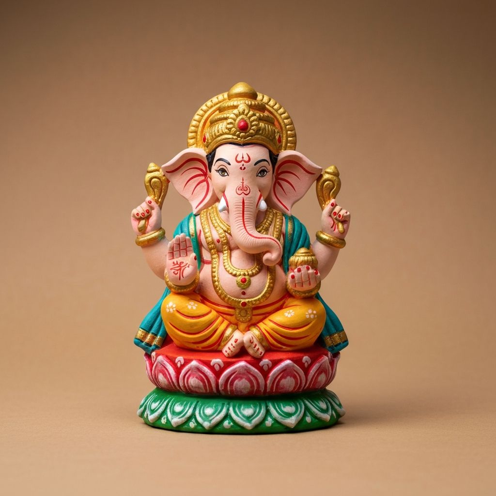 Handcrafted Ganesha idol for worship