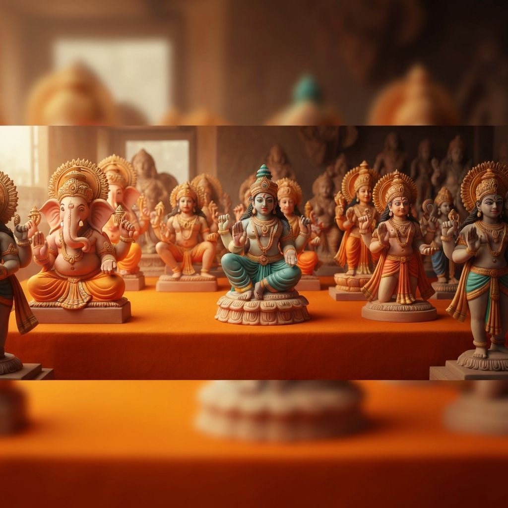 Traditional worship murtis crafted at Taraknath Shilpalaya