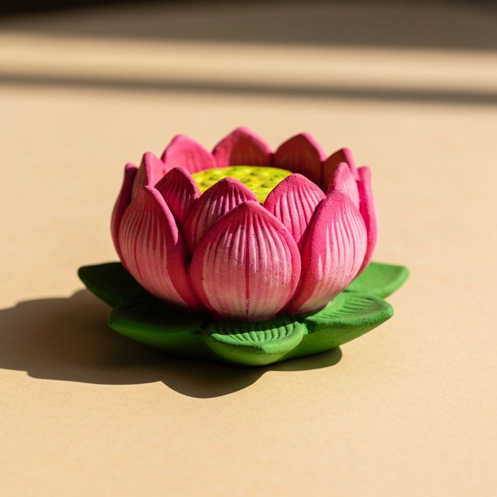 Handcrafted lotus murti for worship